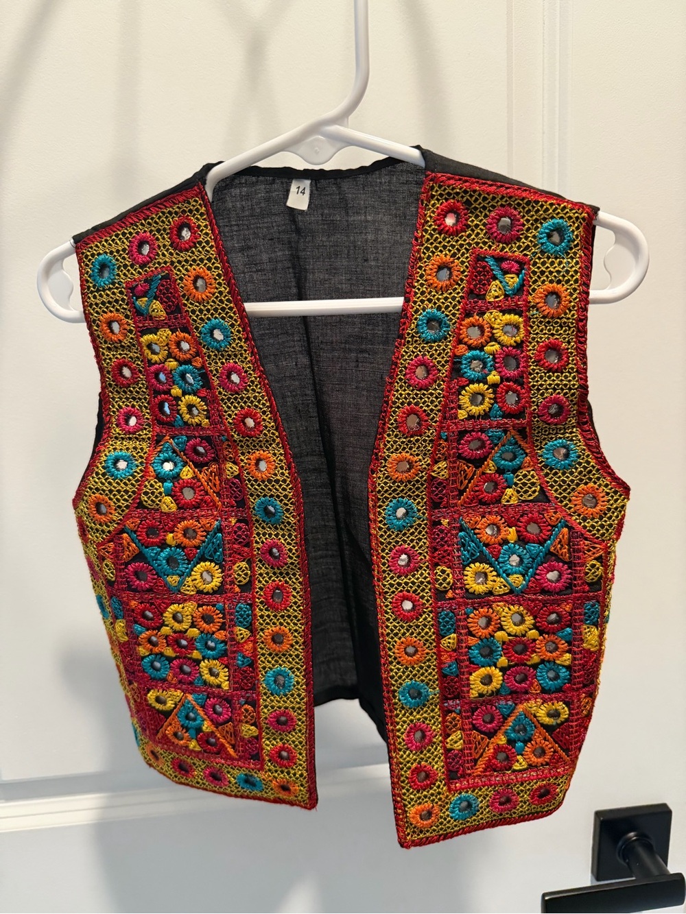Pakistani glass mirror work Koti Vest Toddler 3-4T